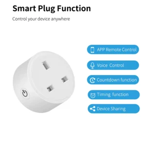 Enchufe WiFi Inteligente Tuya Reino Unido Enchufe de 3 Pines Control Alexa Temporizador de Monitoreo de Energía - Imagen 1 de 4