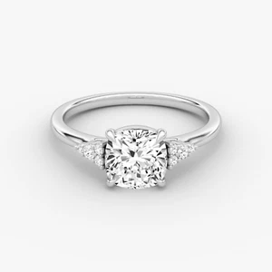 1 Ct Cushion Cut Lab Grown Diamond Solitaire Engagement Ring 14k White Gold - Picture 1 of 5