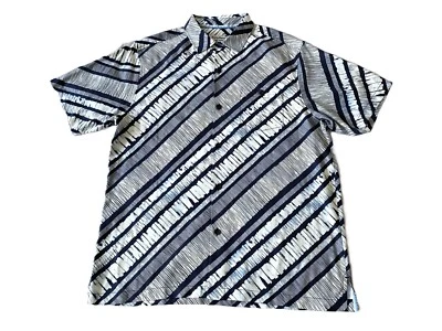 Tommy Bahama - Camisa Para Hombre Grande 100% Seda Azul Rayas Manga Corta Botón Nueva con Etiquetas Foto 1 de 4