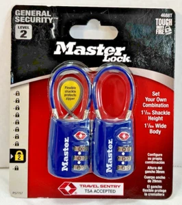 Brand New Master Lock 4688T Padlock Set, Blue- 2 Pack Combination Level 2 - Picture 1 of 5