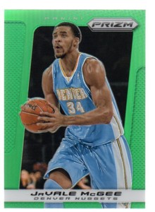 2013-14 Panini Prizm Prizms Green Nuggets Basketball Card #52 JaVale McGee