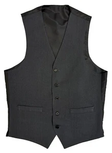 Grey Waistcoat Herringbone Wool Vest Wedding Masonic Masons Formal Charcoal Mens - Picture 1 of 4