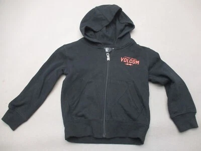 Jaqueta atlética VOLCOM tamanho 2T masculina preta mistura de algodão zíper completo forrada de lã 986 - Imagem 1 de 4
