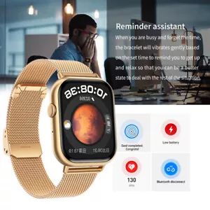 2025 Smart Watch For Men/Women Waterproof Smartwatch Bluetooth Golden - Picture 1 of 9