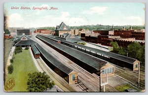 Springfield MA Massachusetts - Union Station - Railroad - Postcard - 1906 - Picture 1 of 2