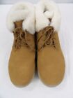 Skechers Air Cooled Goga Mat Tan Suede Leather Fur Lined Chakka Boots Size 9