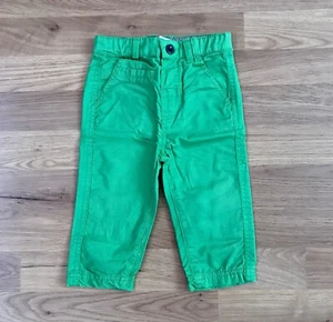 Unbranded Full Length Bottom Baby Boy 9 Months Green Adjustable Waist Button Up - Picture 1 of 12