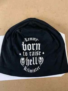 MOTORHEAD LEMMY BORN TO RAISE HELL PRINTED LOGO BEANIE HAT OFFICIALLY LICENSED - Imagen 1 de 8