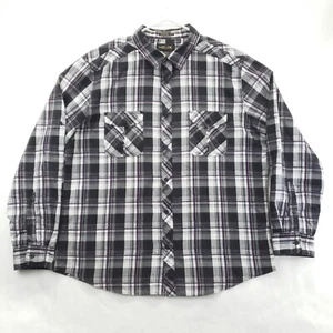 Helix Shirt Mens 2XL Black White Purple Cotton Pockets Athletic Fit Button-Up - Picture 1 of 11