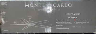 Dover - Ventilador de techo de 5 aspas con control portátil en estilo de transición - 68 Foto 1 de 4