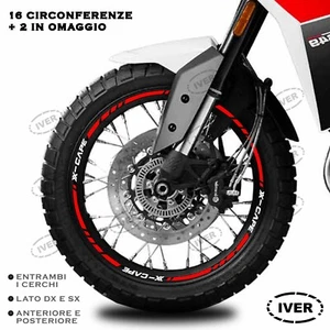 Adesivi cerchi Moto Morini X-Cape 650 649 rossi bianchi - Imagen 1 de 3