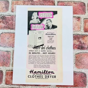 1949 Hamilton Clothes Dryer - Housewife on Phone Hubs- Original Retro PRINT AD - Picture 1 of 12