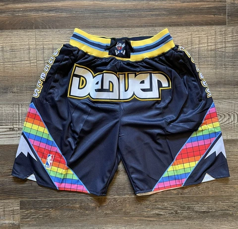 Denver Nuggets Summer City Basketball Shorts  Black Stitched Team Style M-XL Cover