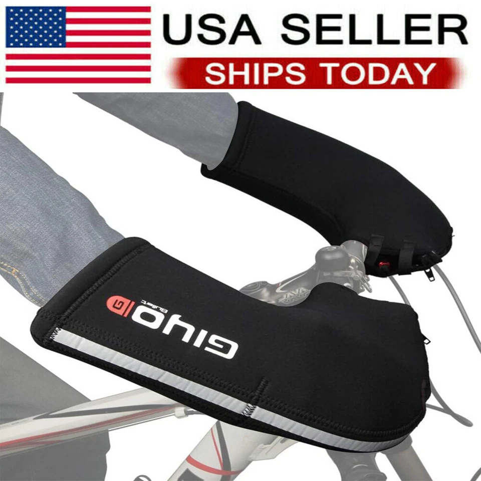 Winter Cycling Gloves mountain Bike Bar Handlebar Warm Mittens Mitts Black - Image 1 of 4