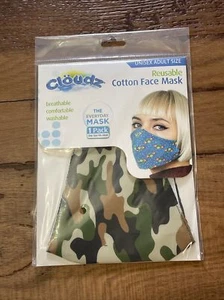 Clouds Camouflage Adult Reusable, Washable Face Mask w/ Adjustable Straps 1 Pc. - Picture 1 of 7