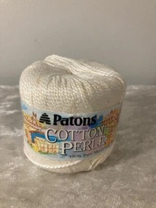 PATONS Cotton Perle White Yarn 100% Pure Mercerised 50gr Made in Portugal - Picture 1 of 5