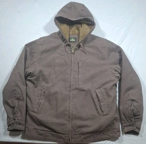 RedHead Sherpa Lined Brown Canvas Thermolite XL Utility Hooded Fullzip Jacket  - Picture 1 of 12