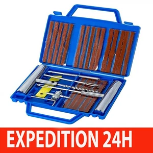 Kit ANTI-Crevaison KIT RÉPARATION PNEU TUBELESS DE LUXE AUTO MOTO + 20 MECHES - Picture 1 of 8