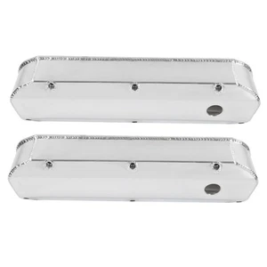 ⁺2pcs Fabricated Satin Aluminum Valve Covers For Small Block SBF 289 302 351W - Picture 1 of 23