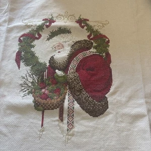 CROSS STITCH by LAVENDER AND LACE - SANTA Gift Of Peace 30x17” Finished - Picture 1 of 6