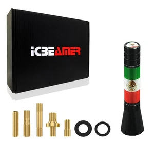 JDM 2 inch Mexican Flags support homeland Aluminum AM/FM Radio Car Antenna J10 - Picture 1 of 8