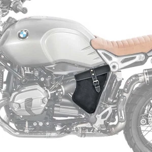 Borsa da fianchetto nera EX MOTO in pelle e cotone cerato per BMW R Nine T - Imagen 1 de 4