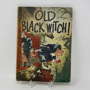 Old Black Witch 1966 Vintage Halloween Children's Book Good Condition - Foto 1 di 14