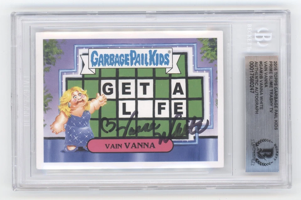 VANNA WHITE SIGNED 2016 TOPPS GARBAGE PAIL KIDS VAIN VANNA BAS BGS AUTO Q3566 - Image 1 of 2