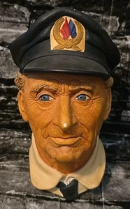 Vtg Bossons SEA CAPTAIN Chalkware Wall Sculpture Head England Pre-owned - Picture 1 of 9
