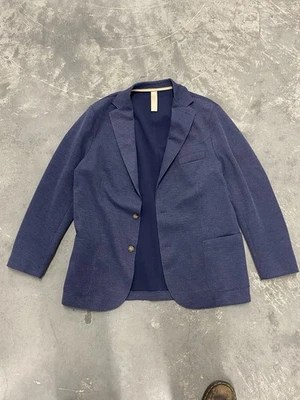 Eleventy Blazer Mens 56 Slim Fit Jersey Sport Coat Navy Blue Knit Unstructured - Image 1 of 4
