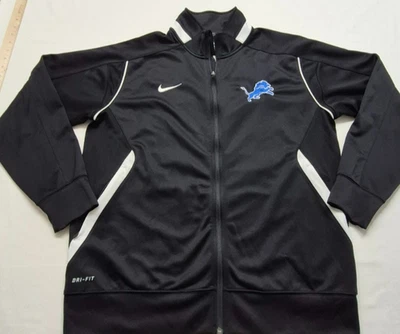 Detroit Lions NFL Nike Dri-Fit black athletic team zip jacket logo "Legacy" sz L - Image 1 of 4