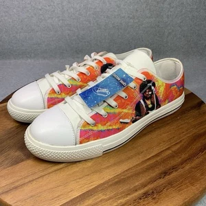 Jimi Hendrix Custom Men Shoes Size 14 Flat Sneakers Colorful Music Rock & Roll - Picture 1 of 17