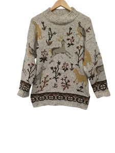 IVY Vintage Hirsch Vogel Acryl Wollmischung Pullover Damen Größe Medium - Bild 1 von 9
