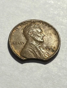 1942-P Lincoln Wheat Cent/Clip Error #11550-2 - Picture 1 of 2