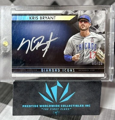 Kris Bryant 2019 Topps Diamond Icons Silver Ink Auto 1/25 #SI-KB Chicago Cubs SP - Image 1 of 2