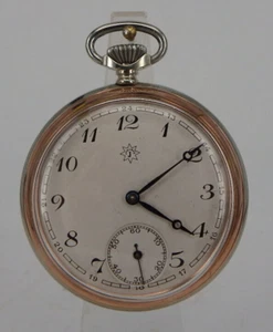 Besonders zeittypische Art Deco Taschenuhr Junghans 38a Stahl/Chrom 1935 (96643) - Bild 1 von 17