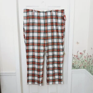 Womens Fleece Pajama Pants White Plaid Christmas 2XL NEW - Picture 1 of 8
