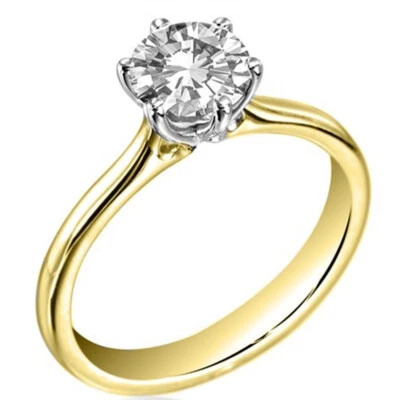 9ct Gold Diamond Moissanite Ring 1.00 carat Solitaire certified UK Hallmarked - Image 1 of 4