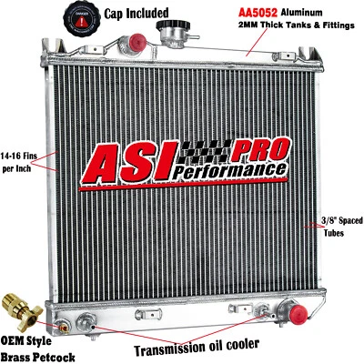 ASI 3 Row Aluminum Radiator For 1987-1991 1989 Dodge Dakota 2.2L 2.5L 3.9L - Image 1 of 4