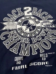 Dallas Cowboys Back 2 Back Super Bowl Champions Sweatshirt - Pre-Owned - Picture 1 of 9