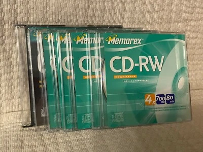 6 Pack Memorex CD-RW Multi Speed, 1X, 2X, 4X - 700MB Brand New - Image 1 of 3