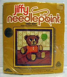 Jiffy " Teddy Bear " Needlepoint Kit Designed By Charlene Gerrish - Picture 1 of 1