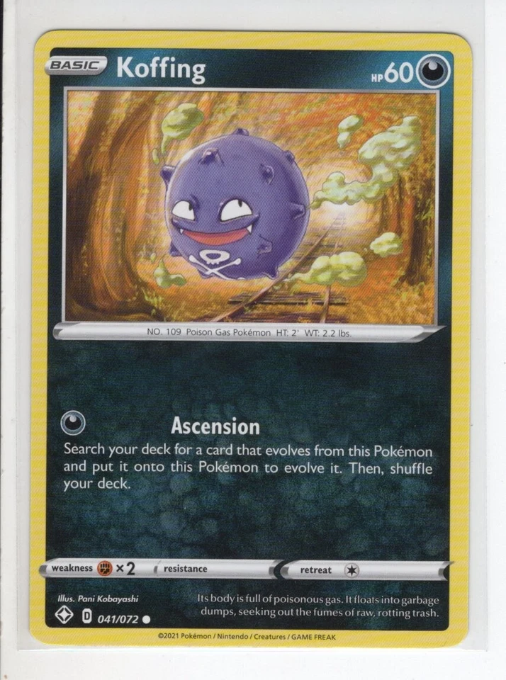 KOFFING SHINING FATES SET POKEMON CARD 041/072 VG - Image 1 of 1