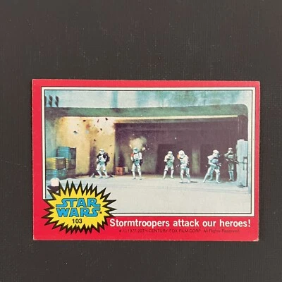 1977 STAR WARS Topps Series 2 (Red) Card #103 Stormtroopers attack our Heroes - Image 1 of 2