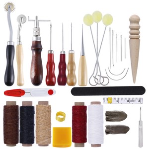 31Pcs Leder Handwerk Werkzeug Set Nähen Stanze Schnitzen Craft DIY Kits