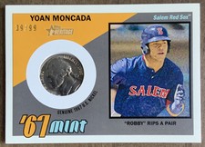 2016 Topps Heritage Minor League Yoan Moncada 67M-YM '67 Mint Relics Nickel /99