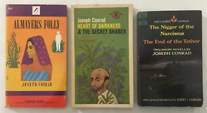 Lot Of 3 Vintage Joseph Conrad Paperback Novels - Narcissus / Almayer's Folly - Picture 1 of 5