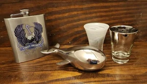 Barware Lot Drinking Shot Glasses Whiskey Flask Stainless Steel Home & Kitchen - Picture 1 of 6