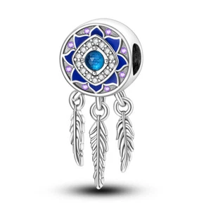 MULA Original Traum Feder DIY Charm CZ für Frauen Armband 925 Versilbert - Bild 1 von 6