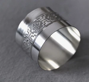 Antiker Serviettenring 950 Silber Guilloche Dekor 936/3 - Picture 1 of 7